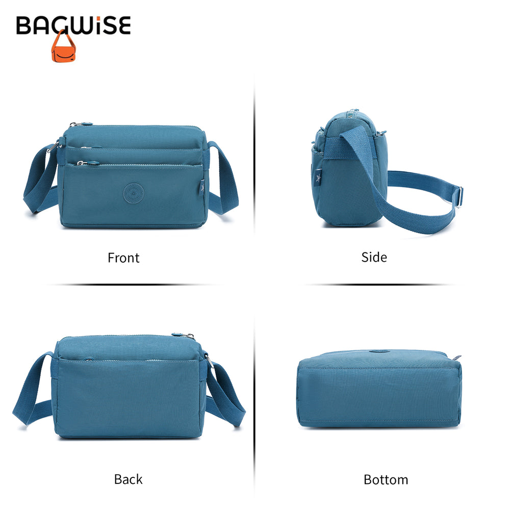 Crinkle Nylon Crossbody Shoulder Bag – Lightweight Water Repellent Unisex Sling Bag