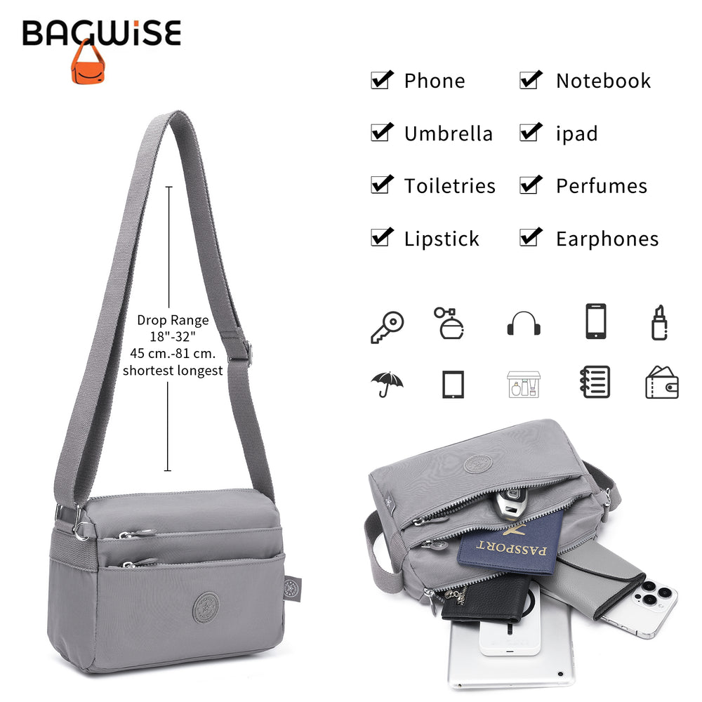 Crinkle Nylon Crossbody Shoulder Bag – Lightweight Water Repellent Unisex Sling Bag