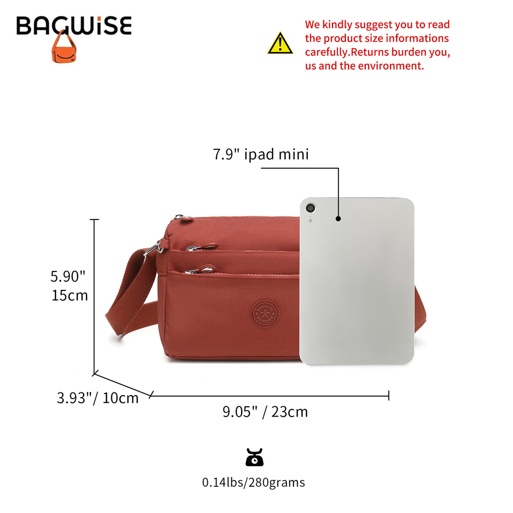 Crinkle Nylon Crossbody Shoulder Bag – Lightweight Water Repellent Unisex Sling Bag