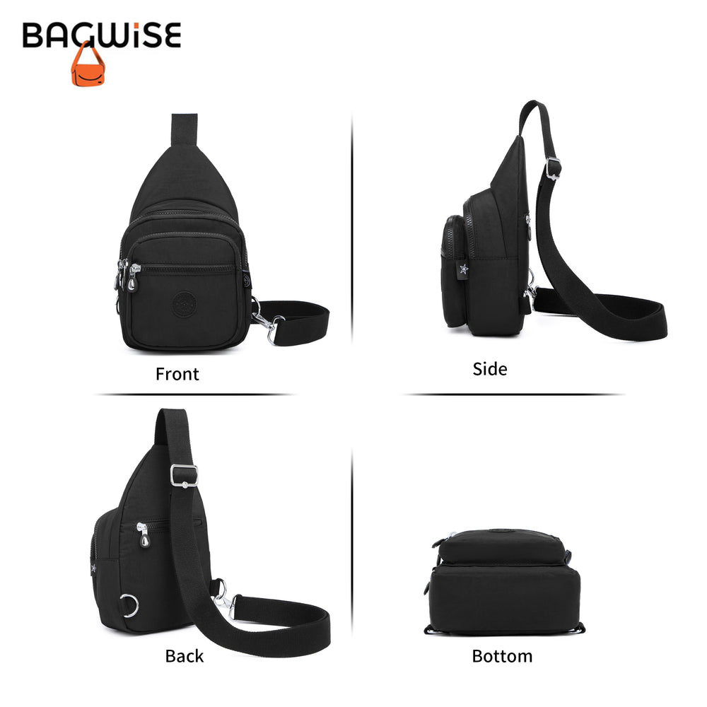Crinkle Crossbody Sling Bag – Lightweight Water Repellent Vegan Shoulder Bag