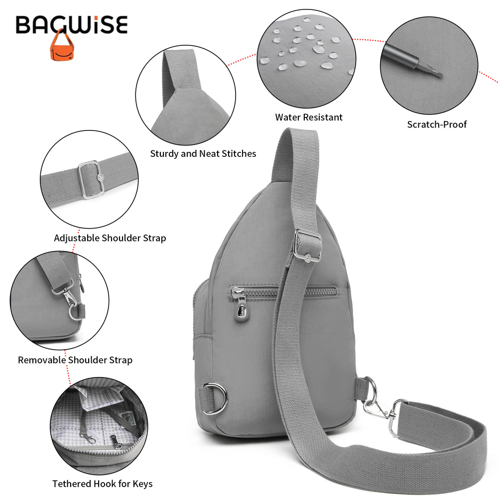 Crinkle Crossbody Sling Bag – Lightweight Water Repellent Vegan Shoulder Bag