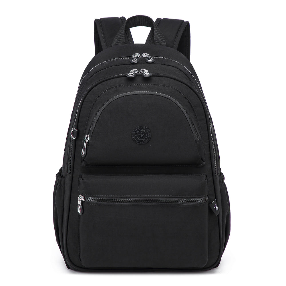 Crinkle Nylon Laptop Backpack – Water Repellent School Backpack Unisex 15.6