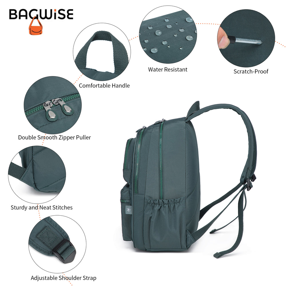 Crinkle Nylon Laptop Backpack – Water Repellent School Backpack Unisex 15.6