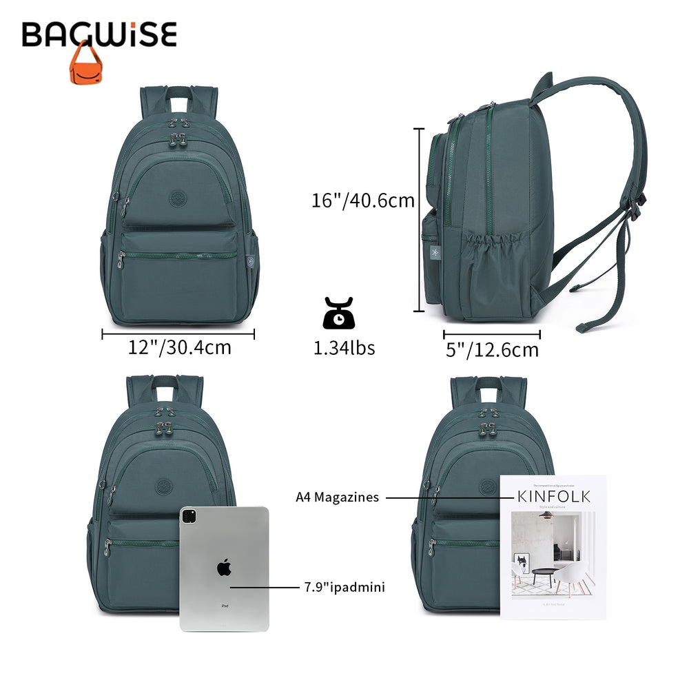 Crinkle Nylon Laptop Backpack – Water Repellent School Backpack Unisex 15.6
