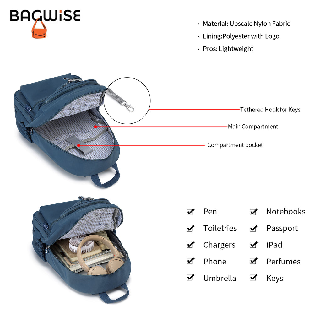 Crinkle Nylon Laptop Backpack – Water Repellent School Backpack Unisex 15.6