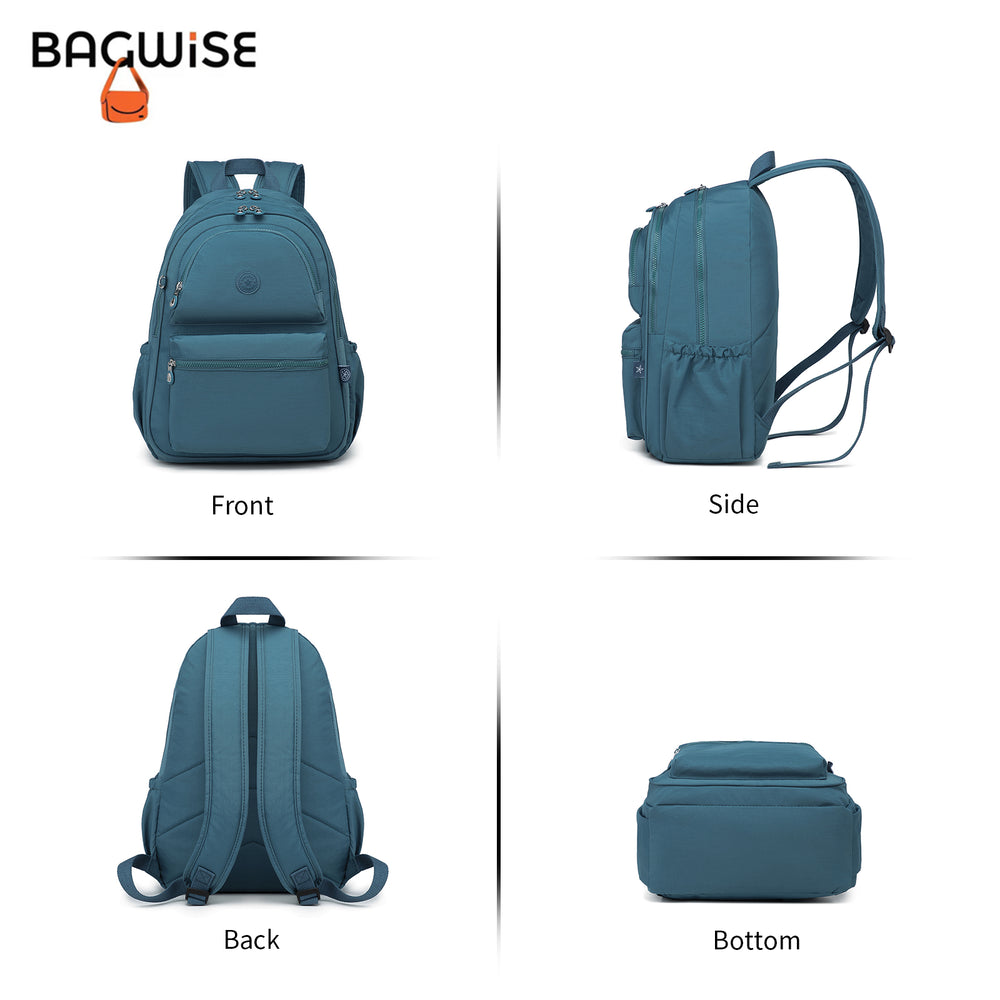 Crinkle Nylon Laptop Backpack – Water Repellent School Backpack Unisex 15.6