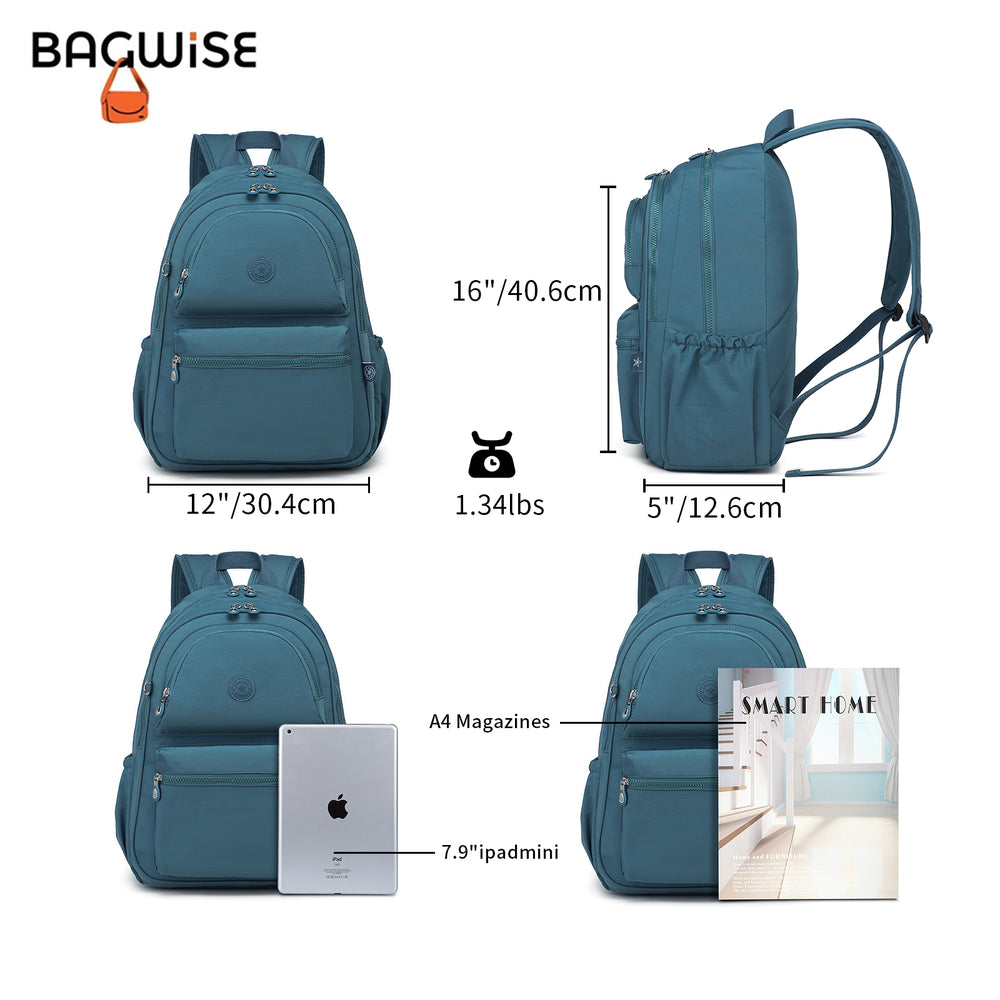 Crinkle Nylon Laptop Backpack – Water Repellent School Backpack Unisex 15.6