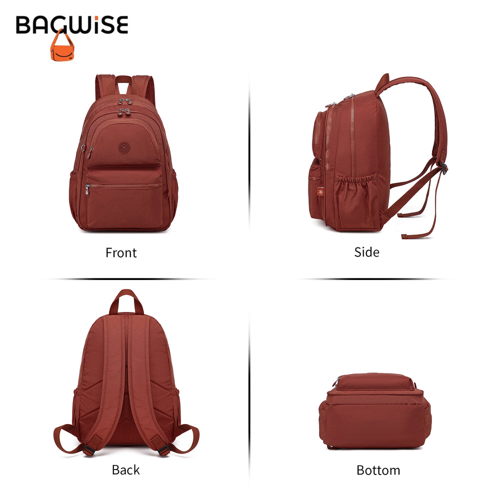 Crinkle Nylon Laptop Backpack – Water Repellent School Backpack Unisex 15.6