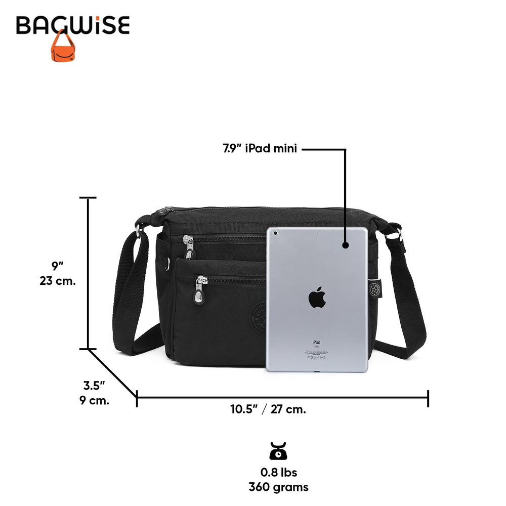 Crinkle Nylon Crossbody Shoulder Bag – Lightweight Water Repellent Unisex Sling Bag