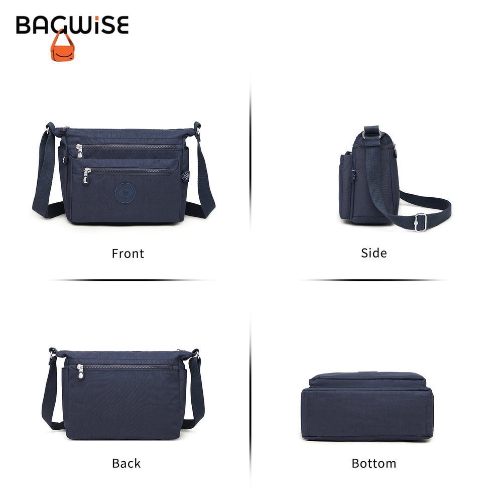 Crinkle Nylon Crossbody Shoulder Bag – Lightweight Water Repellent Unisex Sling Bag