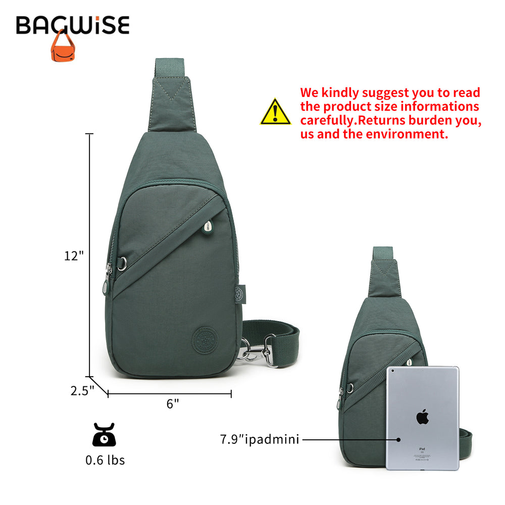 Crinkle Crossbody Sling Bag – Lightweight Anti Theft Water Repellent Vegan Shoulder Bag