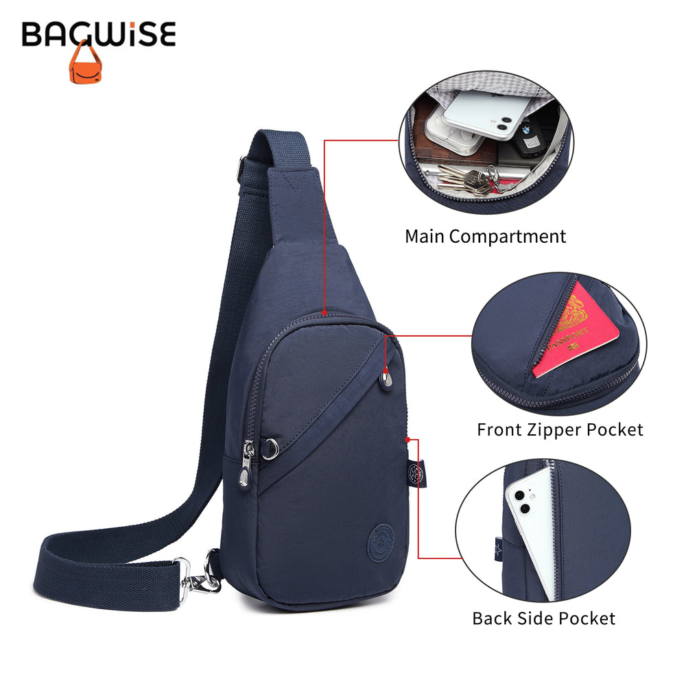 Crinkle Crossbody Sling Bag – Lightweight Anti Theft Water Repellent Vegan Shoulder Bag