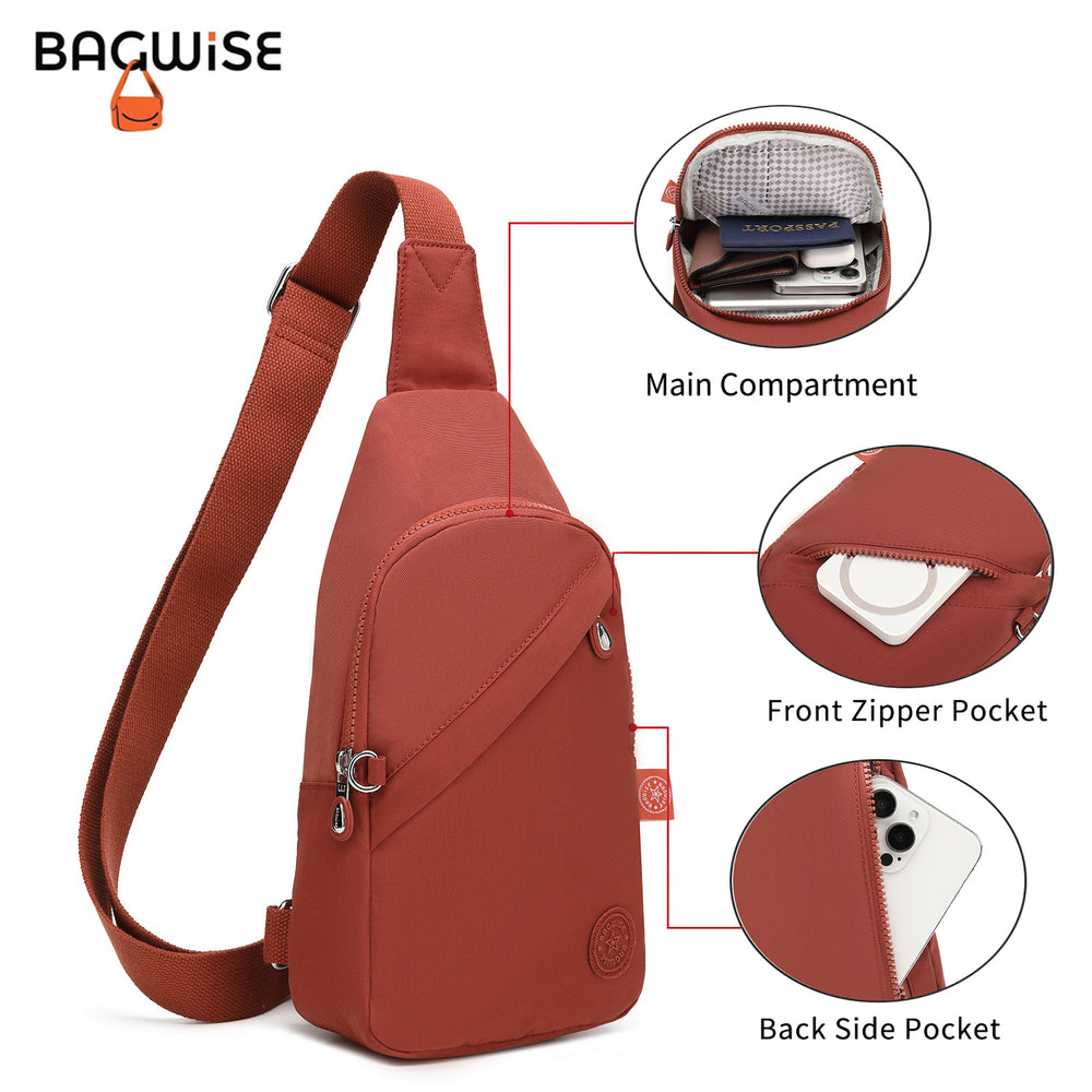 Crinkle Crossbody Sling Bag – Lightweight Anti Theft Water Repellent Vegan Shoulder Bag