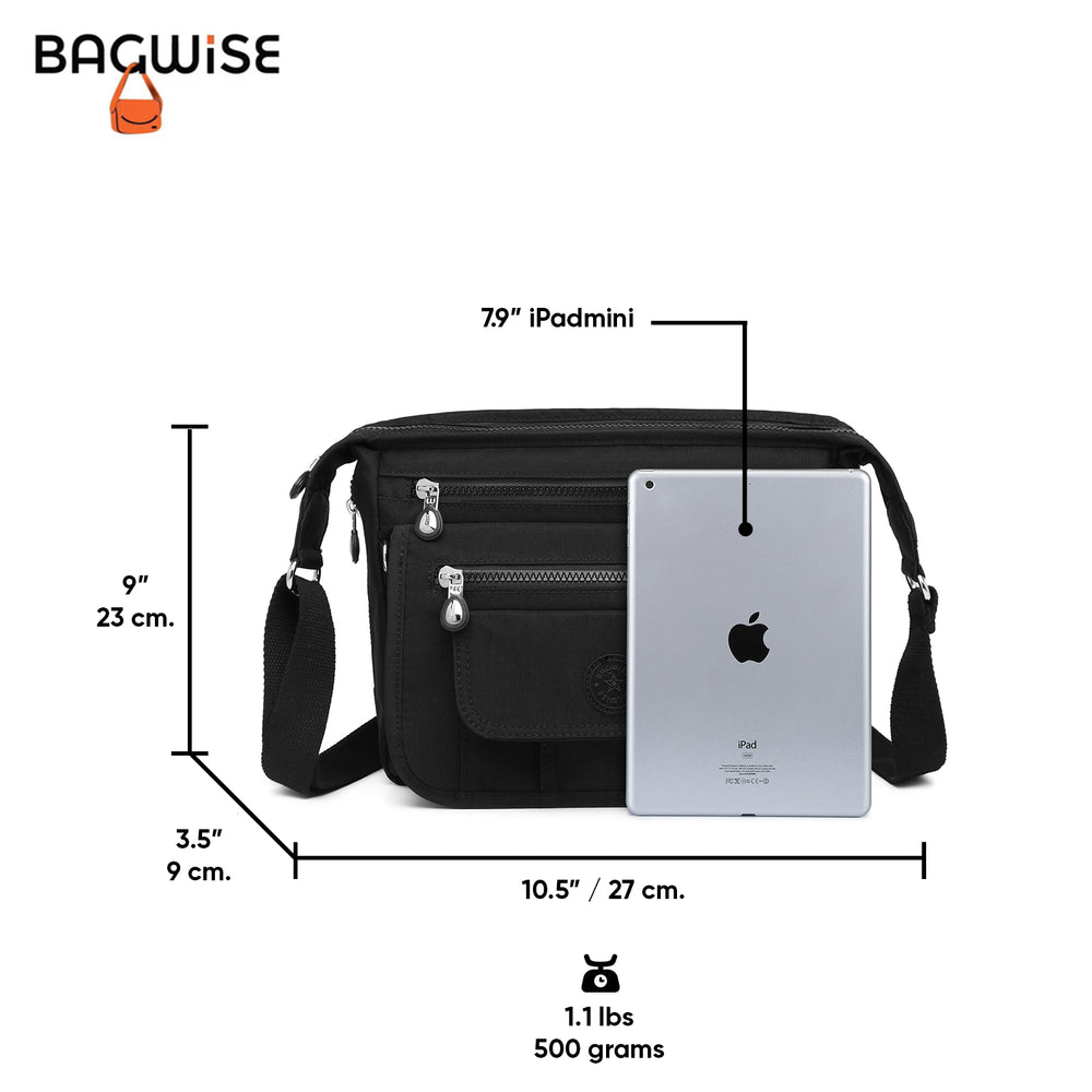 Crinkle Nylon Crossbody Shoulder Bag – Lightweight Water Repellent Unisex Sling Bag