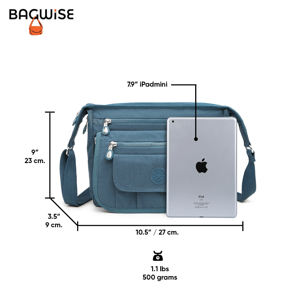 Crinkle Nylon Crossbody Shoulder Bag – Lightweight Water Repellent Unisex Sling Bag