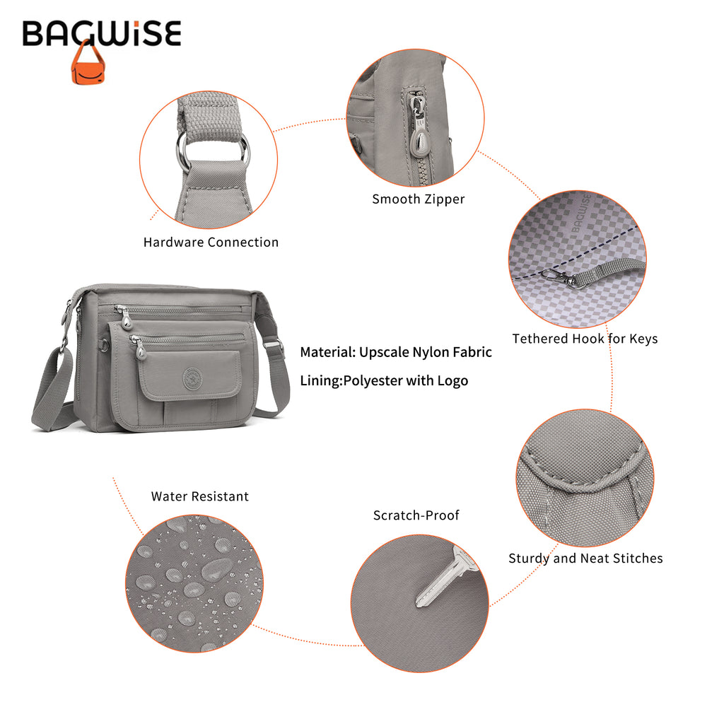 Crinkle Nylon Crossbody Shoulder Bag – Lightweight Water Repellent Unisex Sling Bag