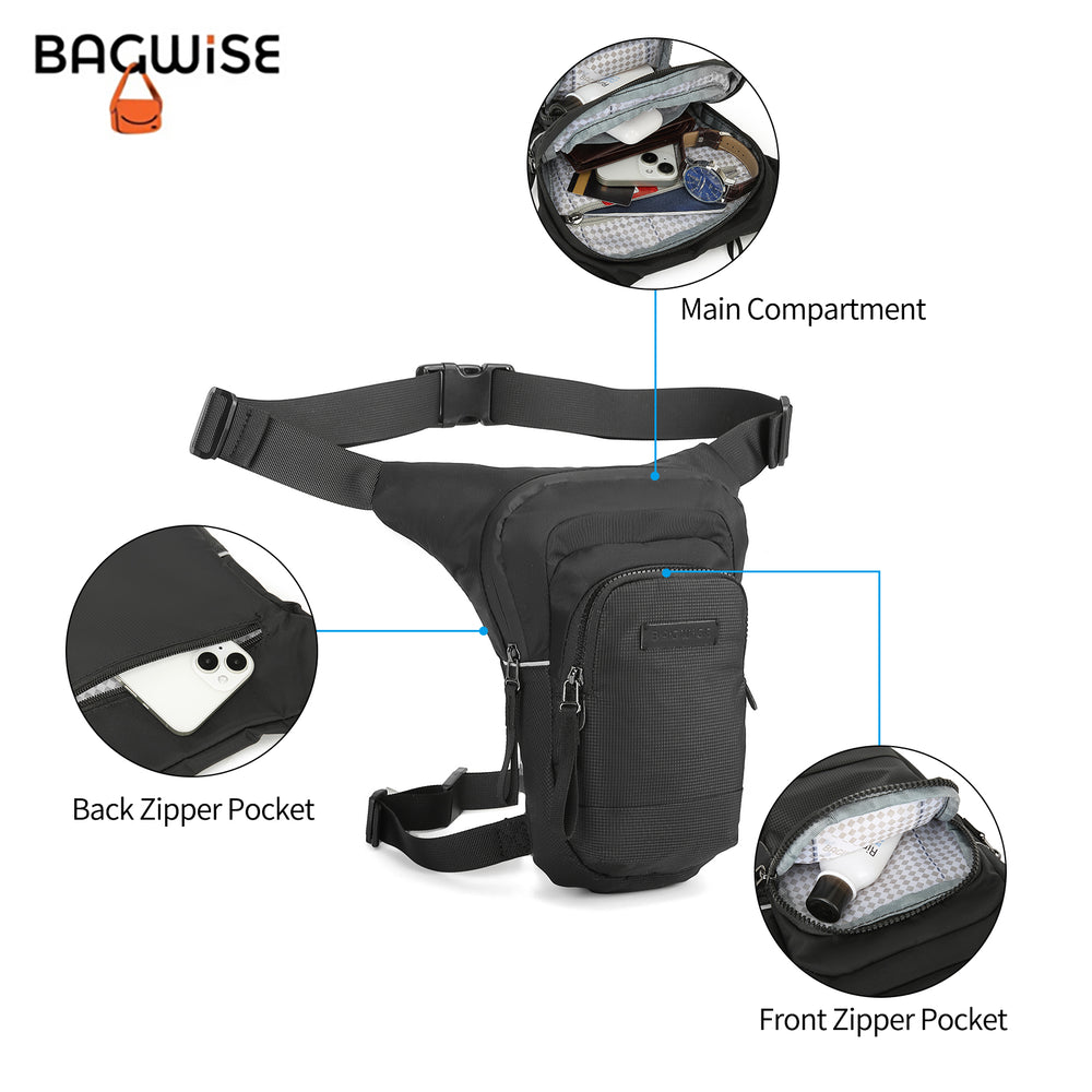 Motorcycle Leg Bag – Hip Bag Unisex – Cycling Thigh Bag Black