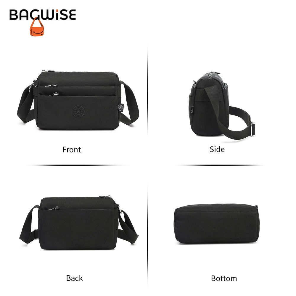 Crinkle Nylon Crossbody Shoulder Bag – Lightweight Water Repellent Unisex Sling Bag