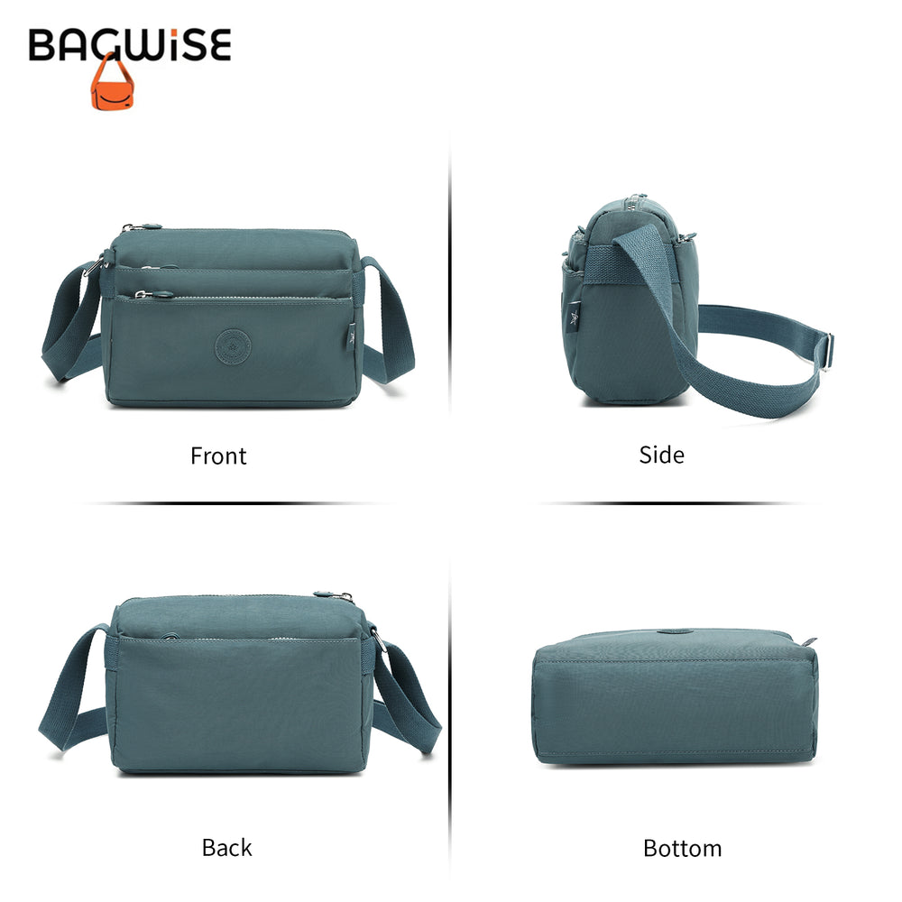 Crinkle Nylon Crossbody Shoulder Bag – Lightweight Water Repellent Unisex Sling Bag