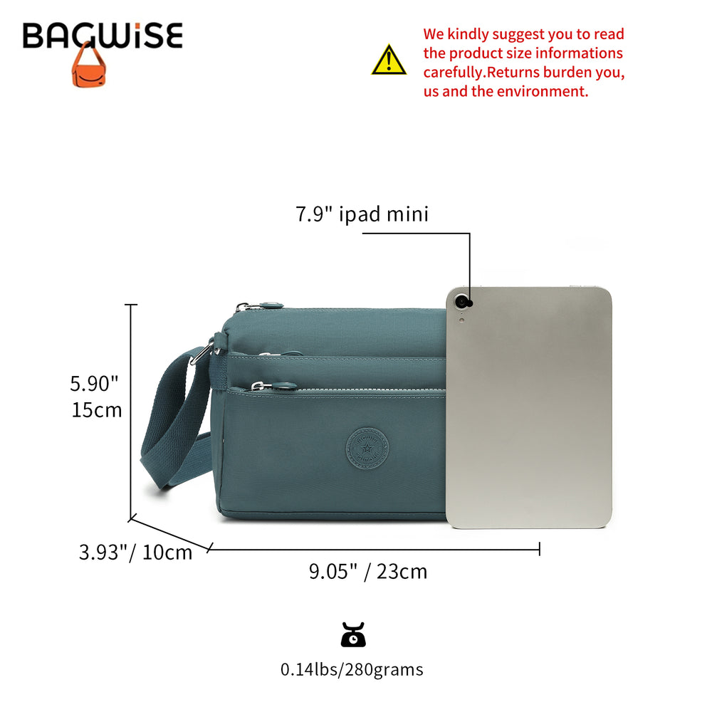 Crinkle Nylon Crossbody Shoulder Bag – Lightweight Water Repellent Unisex Sling Bag