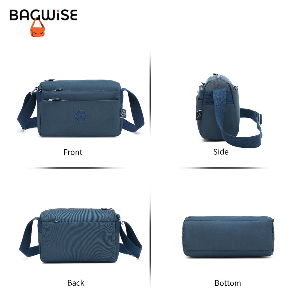 Crinkle Nylon Crossbody Shoulder Bag – Lightweight Water Repellent Unisex Sling Bag