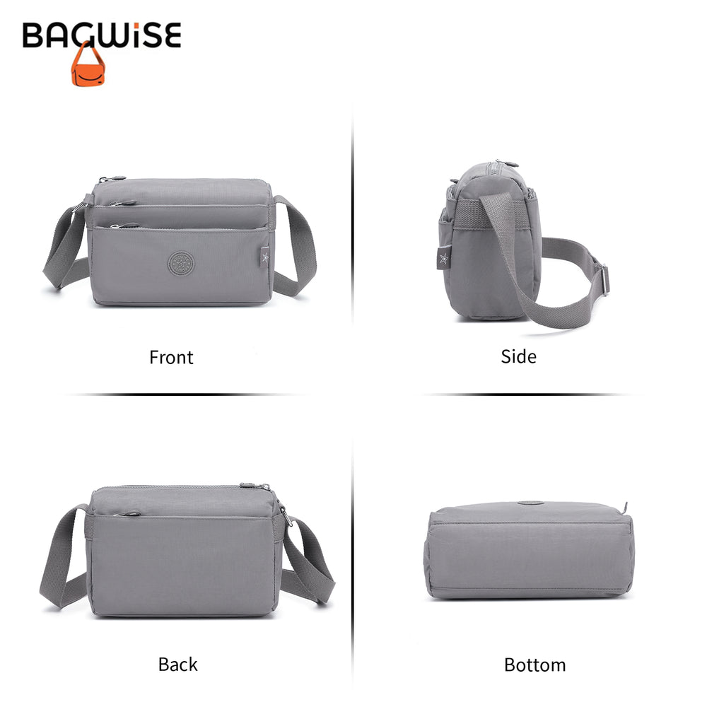 Crinkle Nylon Crossbody Shoulder Bag – Lightweight Water Repellent Unisex Sling Bag