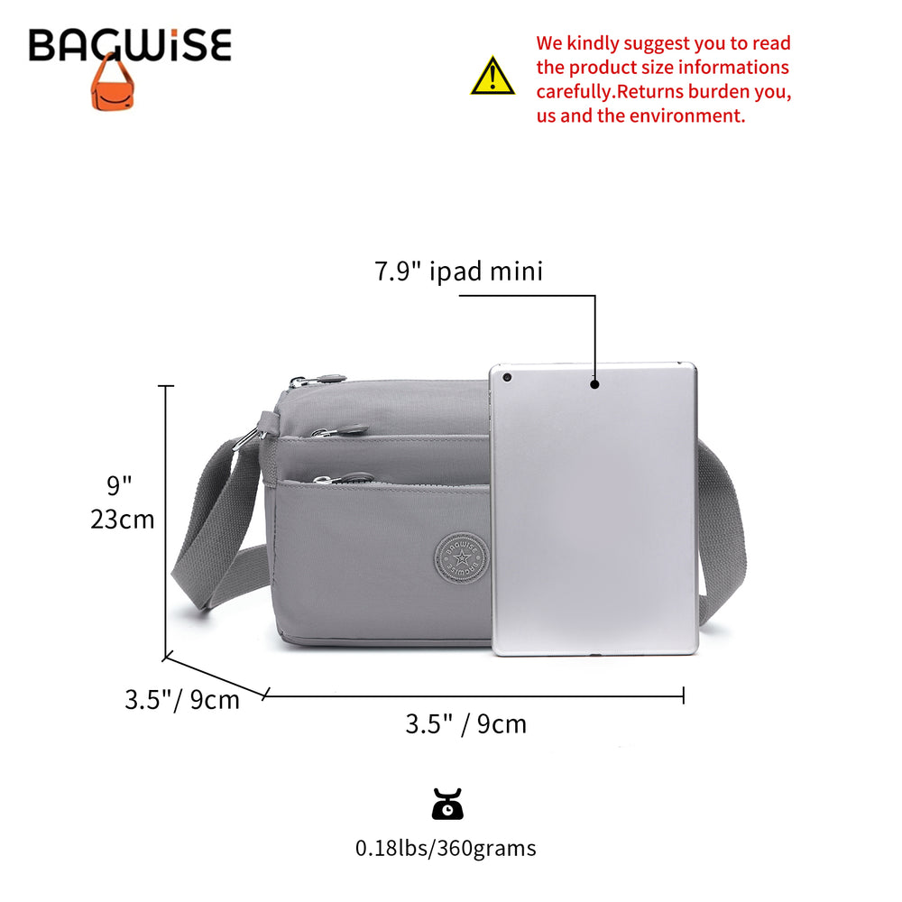 Crinkle Nylon Crossbody Shoulder Bag – Lightweight Water Repellent Unisex Sling Bag