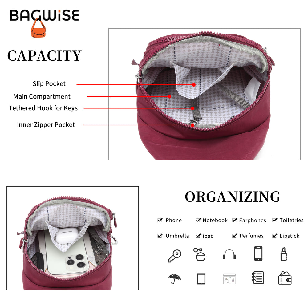 Crinkle Crossbody Sling Bag – Lightweight Water Repellent Vegan Shoulder Bag