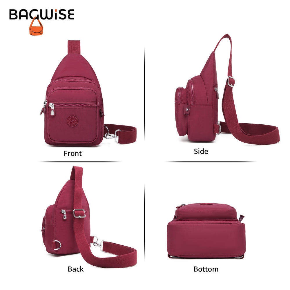 Crinkle Crossbody Sling Bag – Lightweight Water Repellent Vegan Shoulder Bag