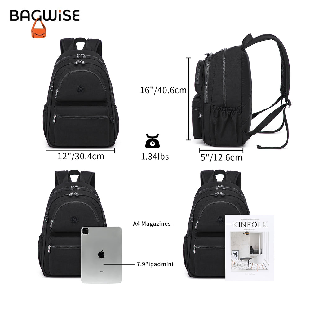 Crinkle Nylon Laptop Backpack – Water Repellent School Backpack Unisex 15.6