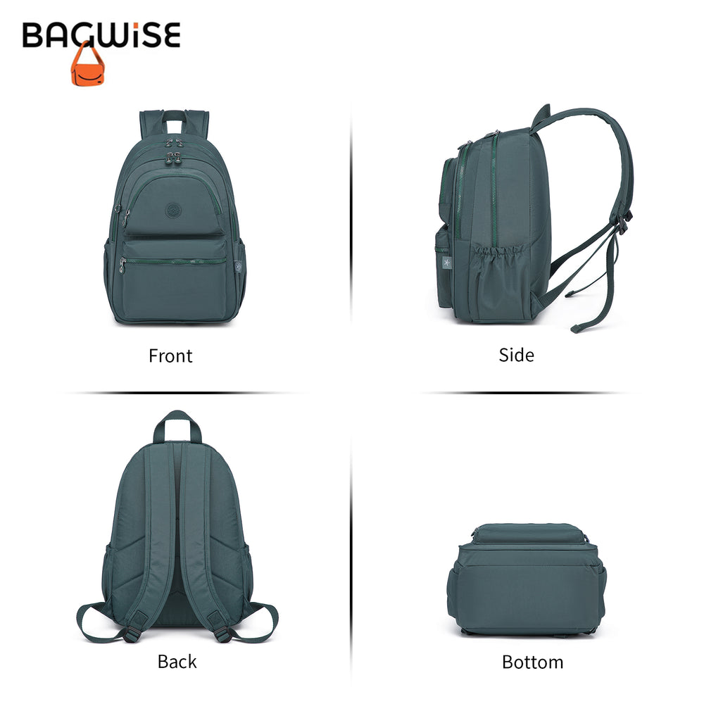 Crinkle Nylon Laptop Backpack – Water Repellent School Backpack Unisex 15.6
