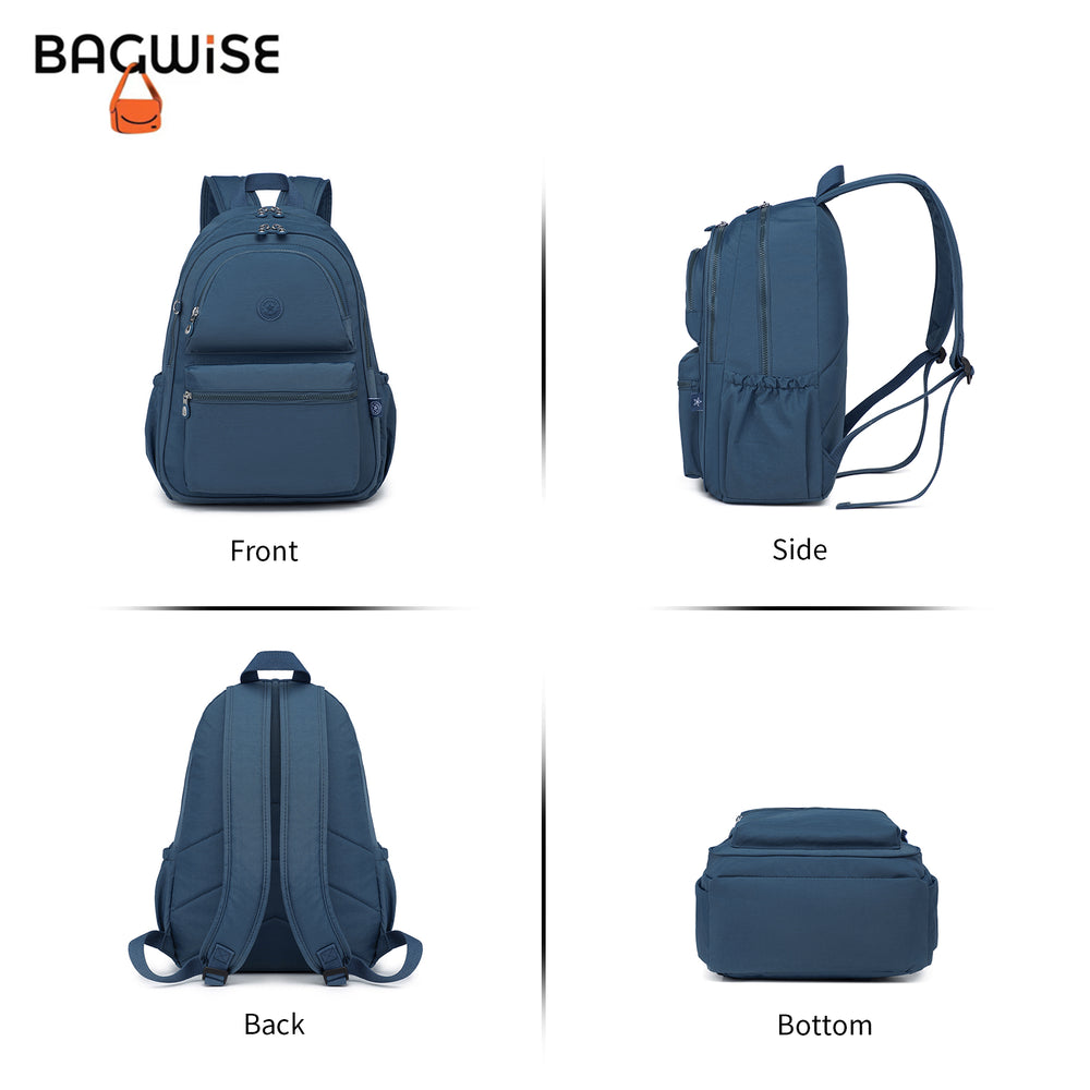 Crinkle Nylon Laptop Backpack – Water Repellent School Backpack Unisex 15.6