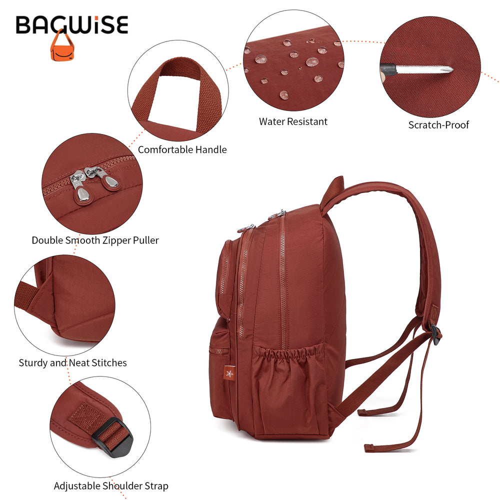 Crinkle Nylon Laptop Backpack – Water Repellent School Backpack Unisex 15.6