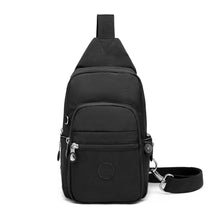Crinkle Crossbody Sling Bag – Lightweight Water Repellent Vegan Shoulder Bag – Black