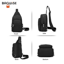 Crinkle Crossbody Sling Bag – Lightweight Water Repellent Vegan Shoulder Bag – Black