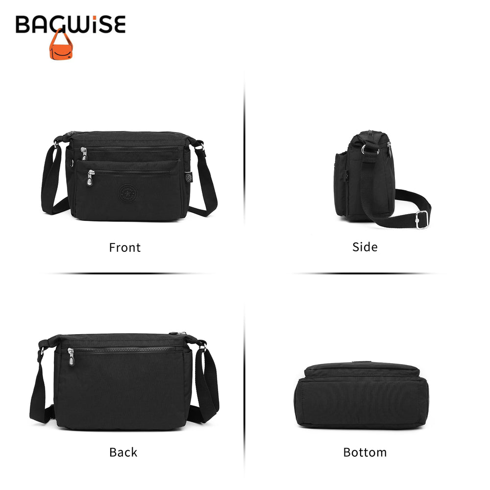 Crinkle Nylon Crossbody Shoulder Bag – Lightweight Water Repellent Unisex Sling Bag