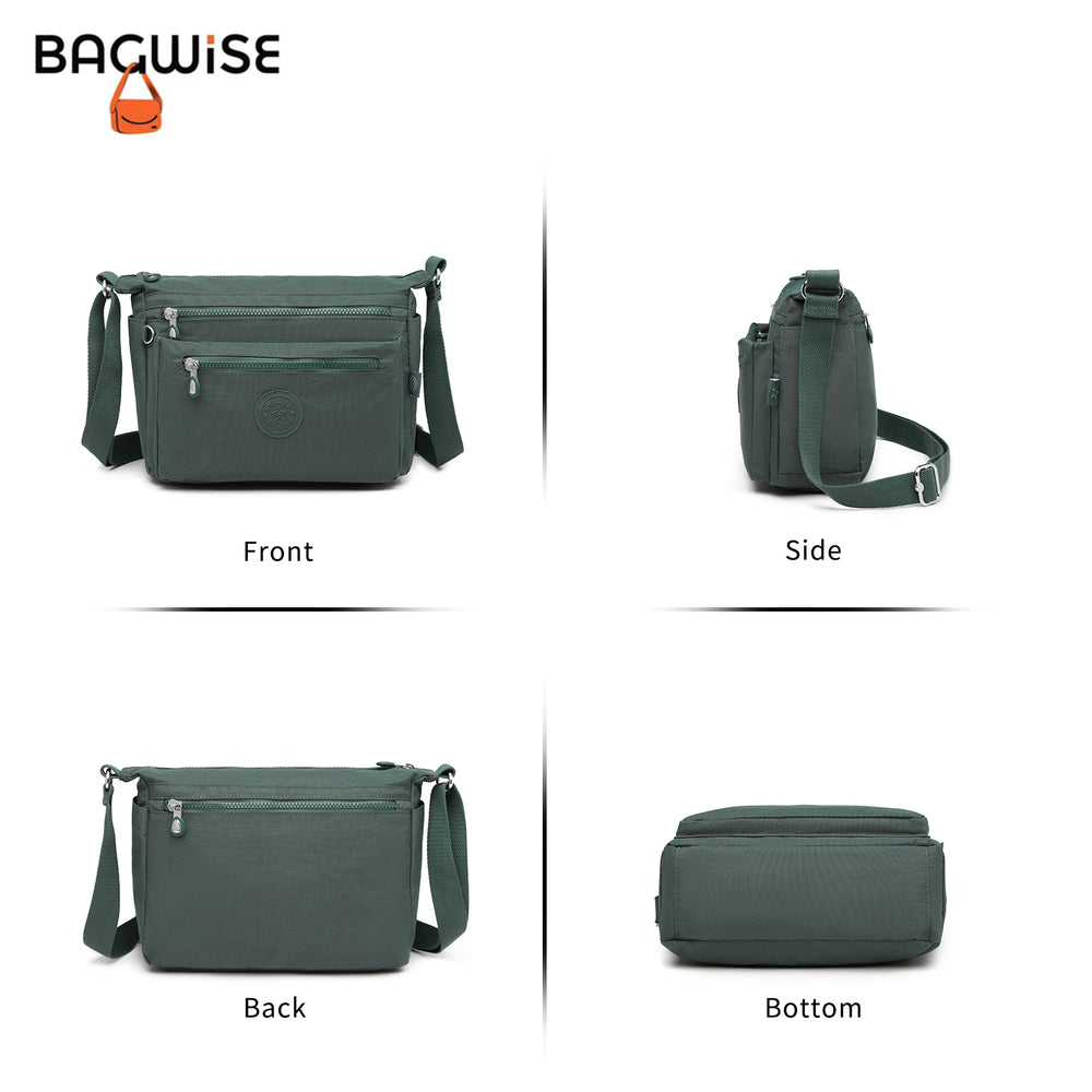Crinkle Nylon Crossbody Shoulder Bag – Lightweight Water Repellent Unisex Sling Bag