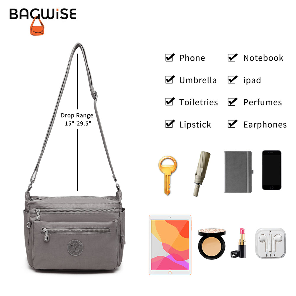Crinkle Nylon Crossbody Shoulder Bag – Lightweight Water Repellent Unisex Sling Bag