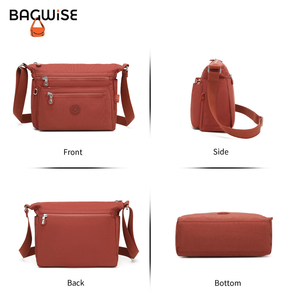 Crinkle Nylon Crossbody Shoulder Bag – Lightweight Water Repellent Unisex Sling Bag