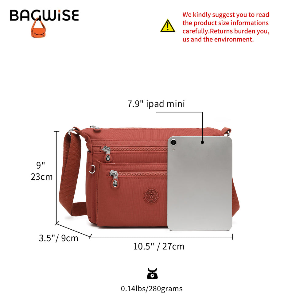 Crinkle Nylon Crossbody Shoulder Bag – Lightweight Water Repellent Unisex Sling Bag