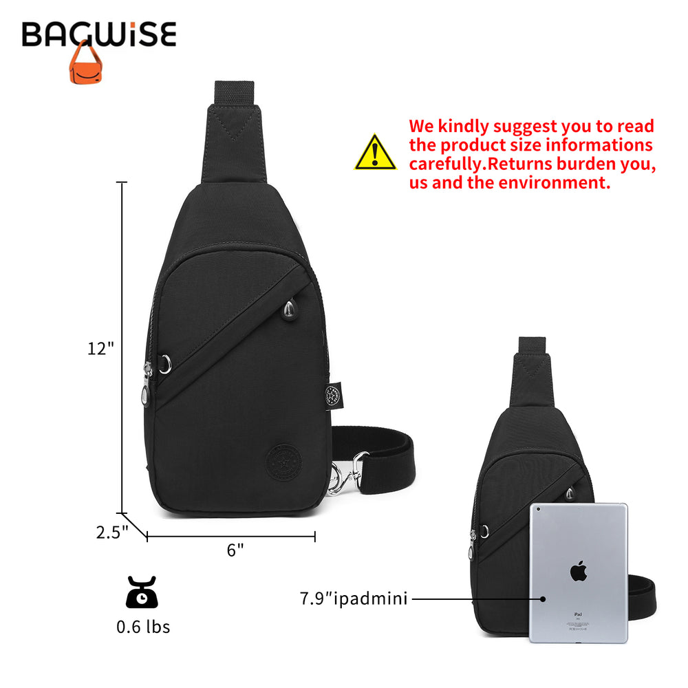 Crinkle Crossbody Sling Bag – Lightweight Anti Theft Water Repellent Vegan Shoulder Bag