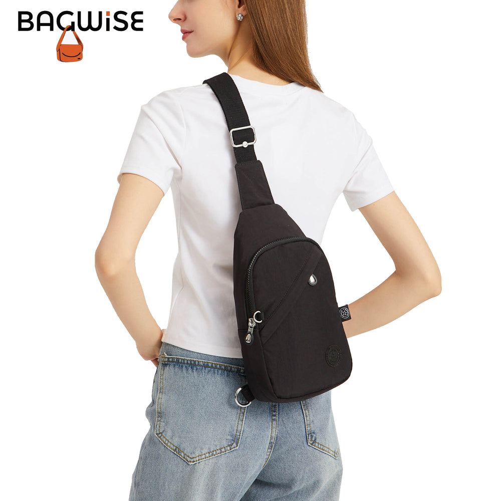 Crinkle Crossbody Sling Bag – Lightweight Anti Theft Water Repellent Vegan Shoulder Bag