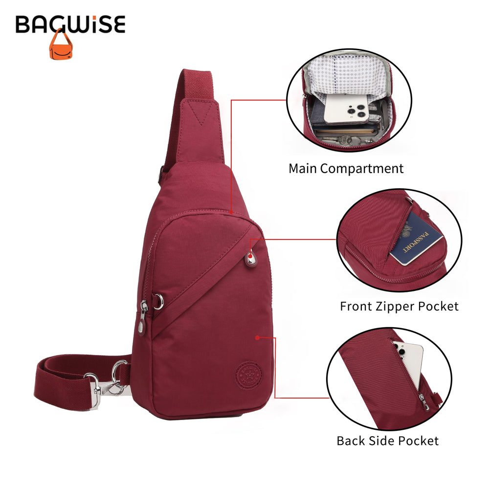 Crinkle Crossbody Sling Bag – Lightweight Anti Theft Water Repellent Vegan Shoulder Bag