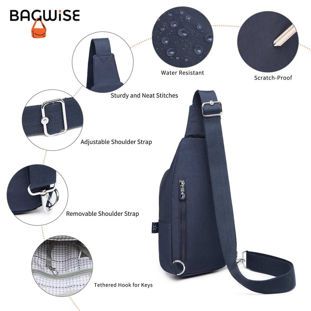 Crinkle Crossbody Sling Bag – Lightweight Anti Theft Water Repellent Vegan Shoulder Bag