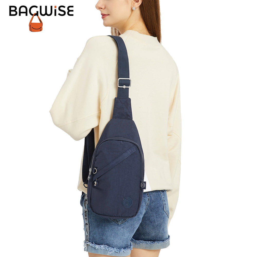 Crinkle Crossbody Sling Bag – Lightweight Anti Theft Water Repellent Vegan Shoulder Bag