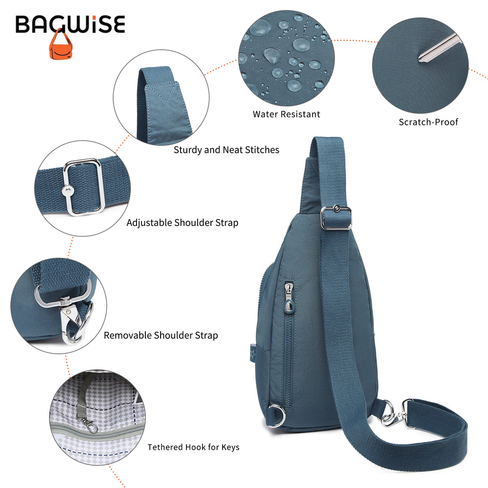 Crinkle Crossbody Sling Bag – Lightweight Anti Theft Water Repellent Vegan Shoulder Bag