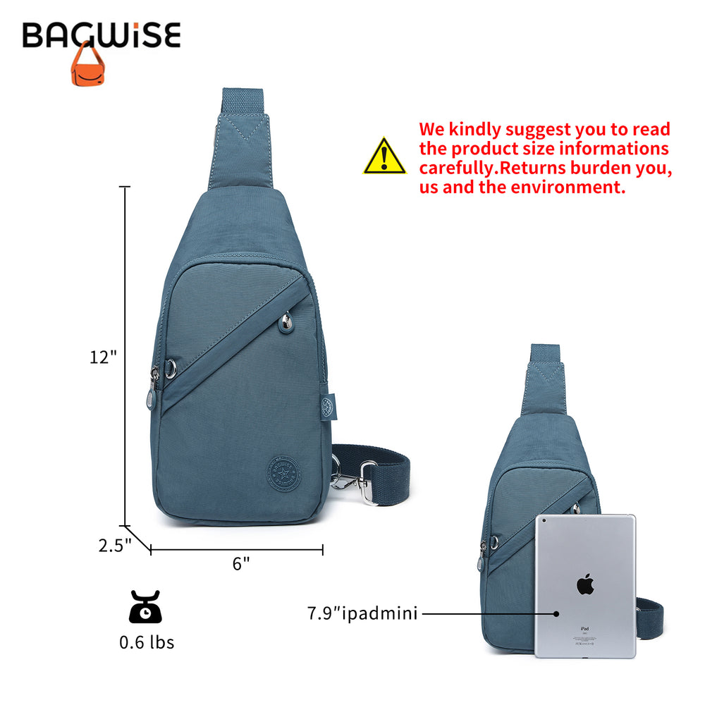 Crinkle Crossbody Sling Bag – Lightweight Anti Theft Water Repellent Vegan Shoulder Bag
