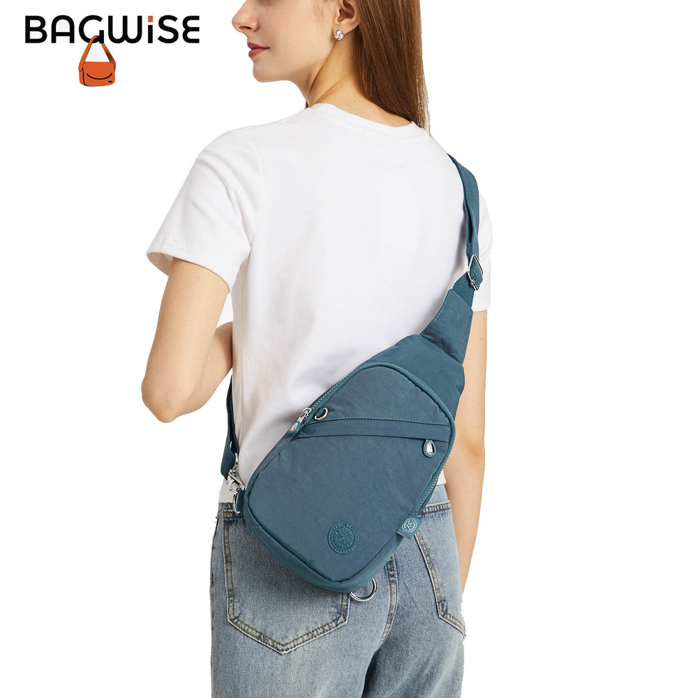 Crinkle Crossbody Sling Bag – Lightweight Anti Theft Water Repellent Vegan Shoulder Bag