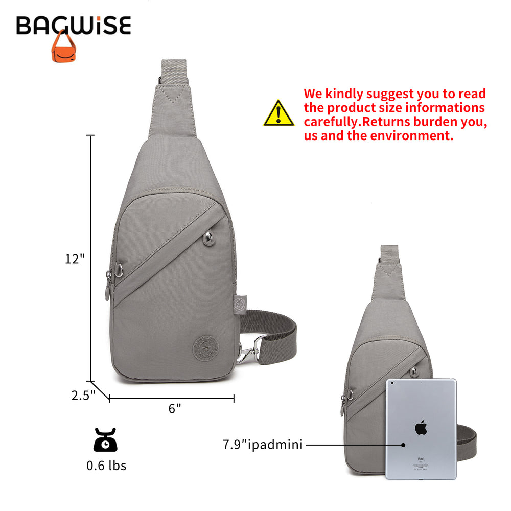 Crinkle Crossbody Sling Bag – Lightweight Anti Theft Water Repellent Vegan Shoulder Bag