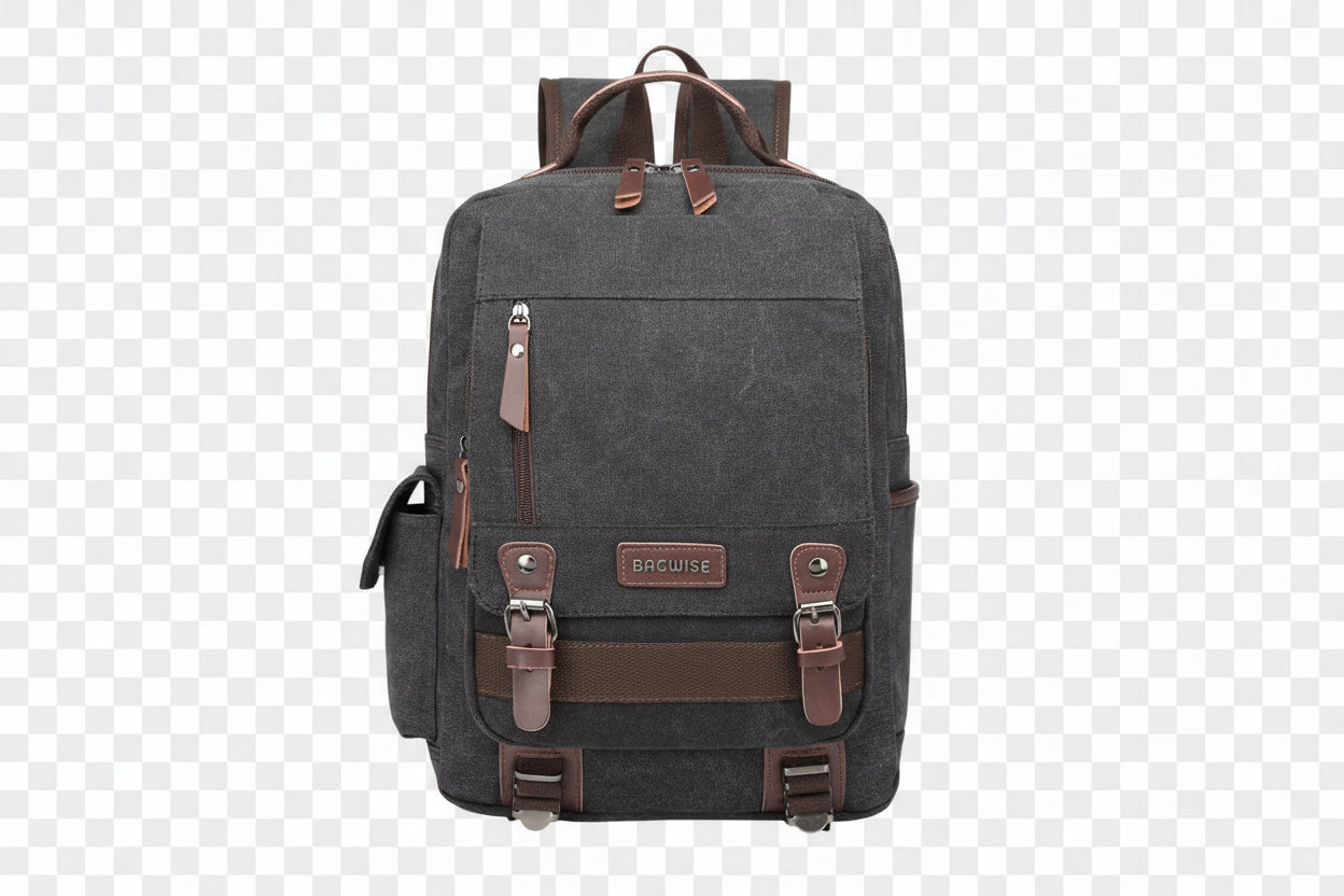 BAGWISE Canvas Backpack - 1270 - Black